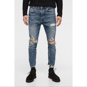 Ripped Carrot Skinny Jeans (Mens)